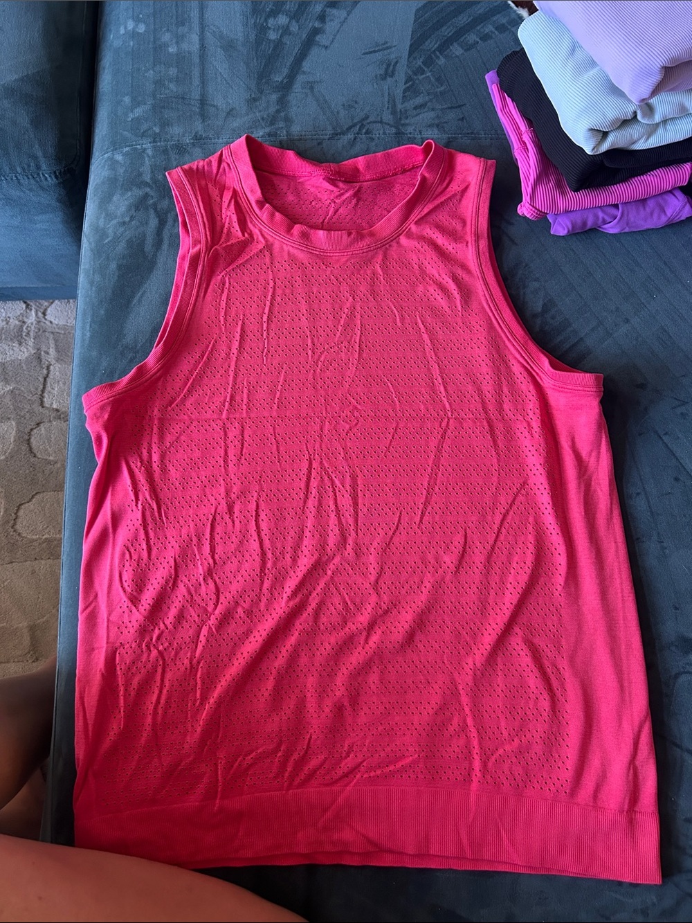 lululemon athletica Vibrant Pink Perforated Performance Tank